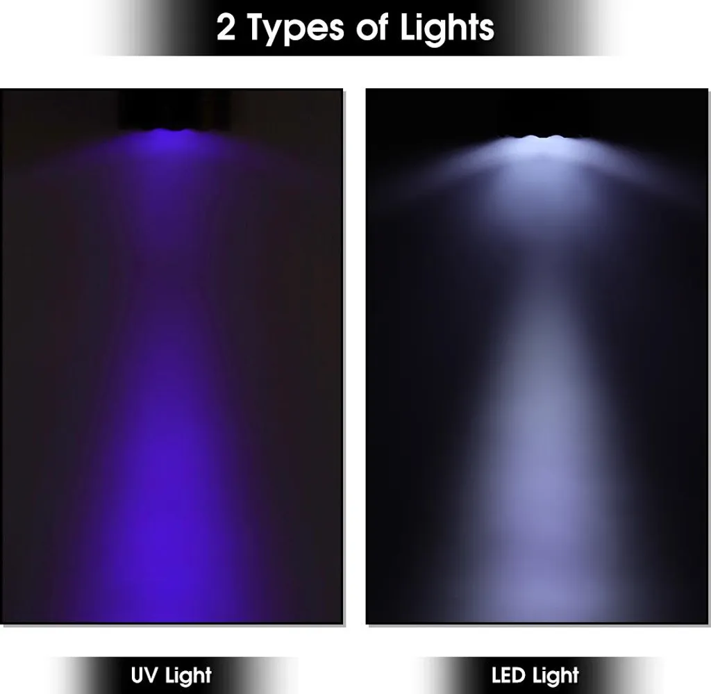 Torcia Duale LED UV 395nm 75 Lumen - Kit Emergenza e Trekking Compatto - 4