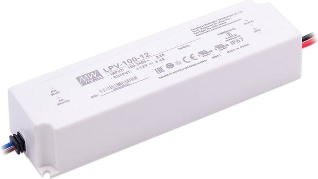 Mean Well LPV-100-12 LED Netzteil 102W 12V 8.5A IP67 Schaltnetzteil CV