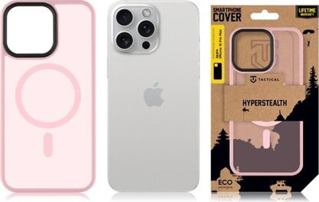 Tactical Back Cover MagForce Hyperstealth iPhone 15 Pro Max pink panther