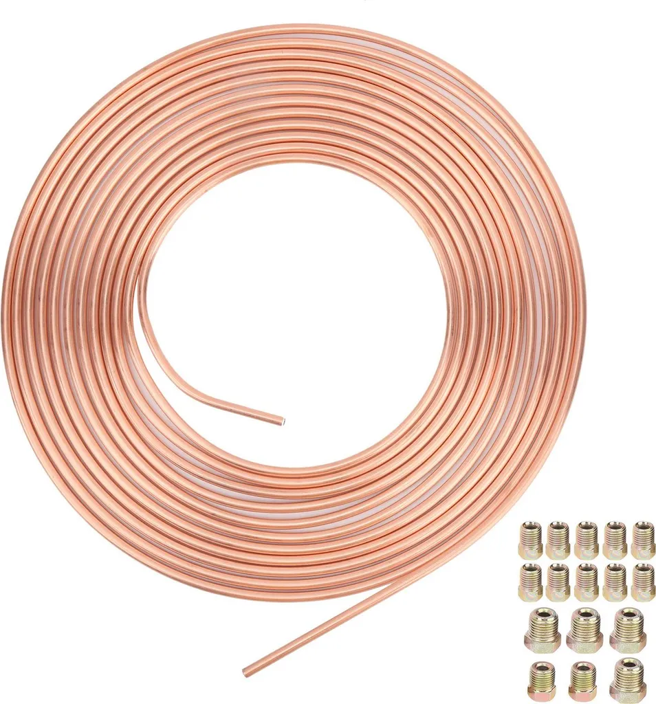 Tube de frein nickel cuivre 3/16 anti-corrosion facile à cintrer 25ft