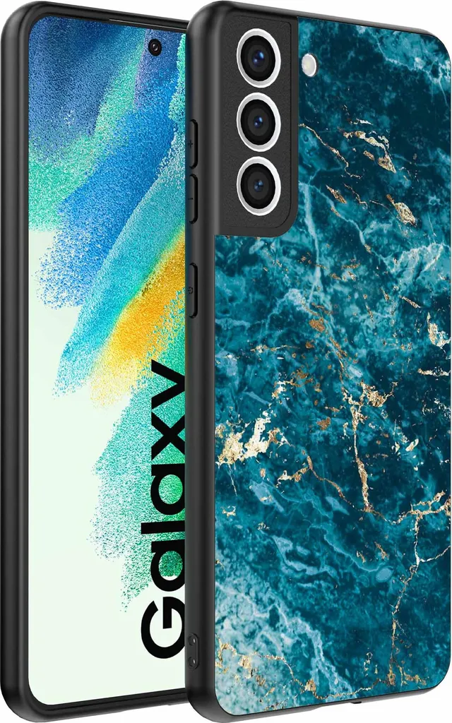 Cover Samsung S21 FE Marmo Blu - Basta Noia, Passa allo Stile
