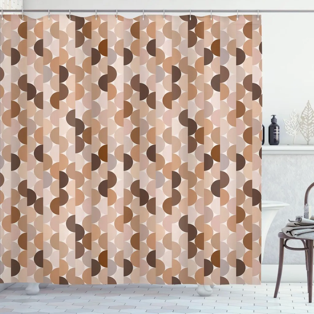 ABAKUHAUS Tenda Doccia Astratta Marrone 175x180cm - Qualità Sartoriale