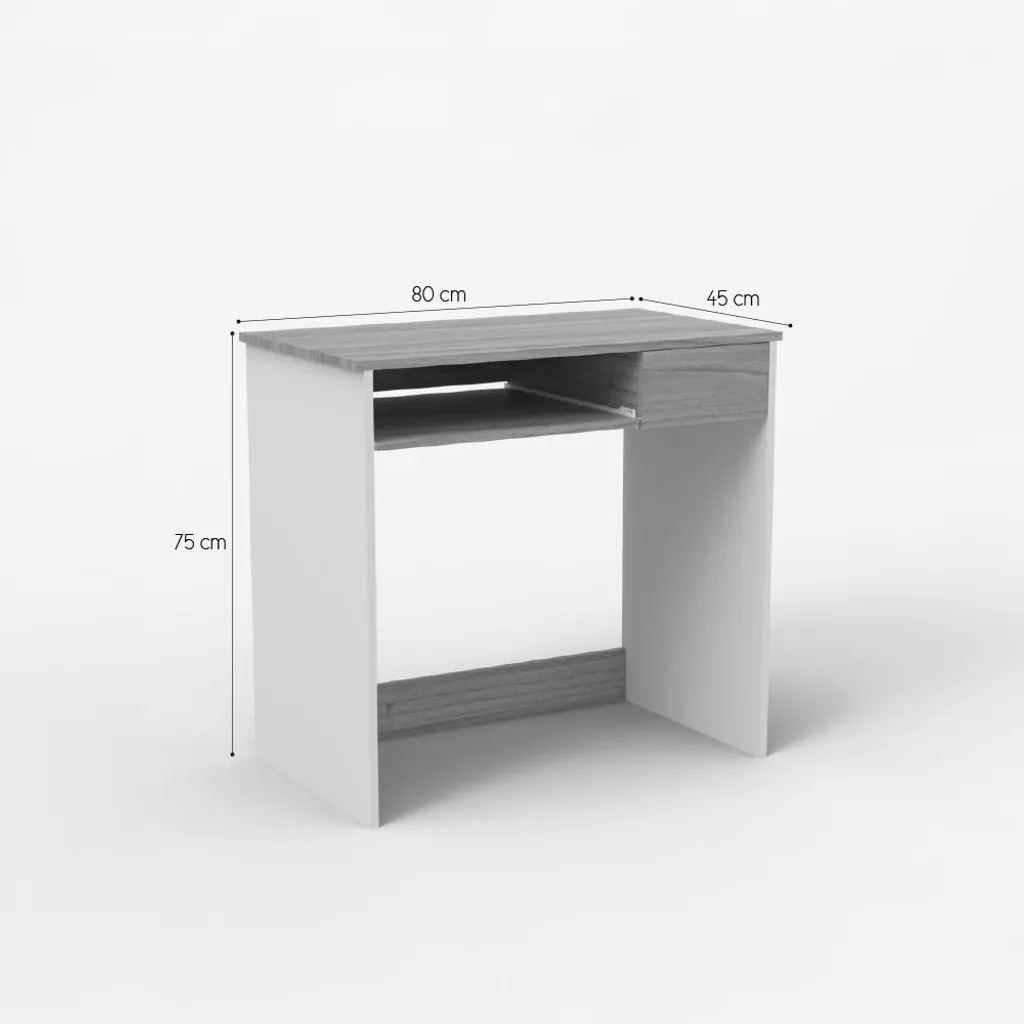 Bureau gain de place 80 cm Madrid - Solution idéale pour petits espaces - 4