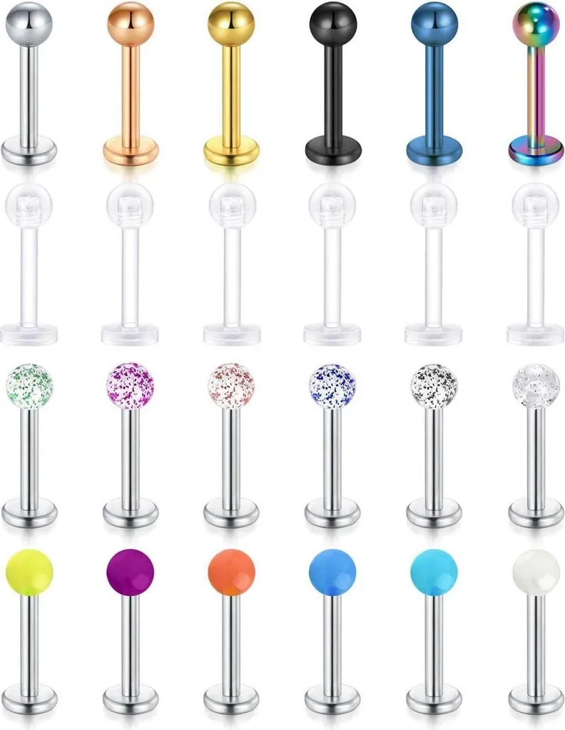 Piercing Helix Tragus 16G Inox et Bioflex Flexible Lot Multi-Taille