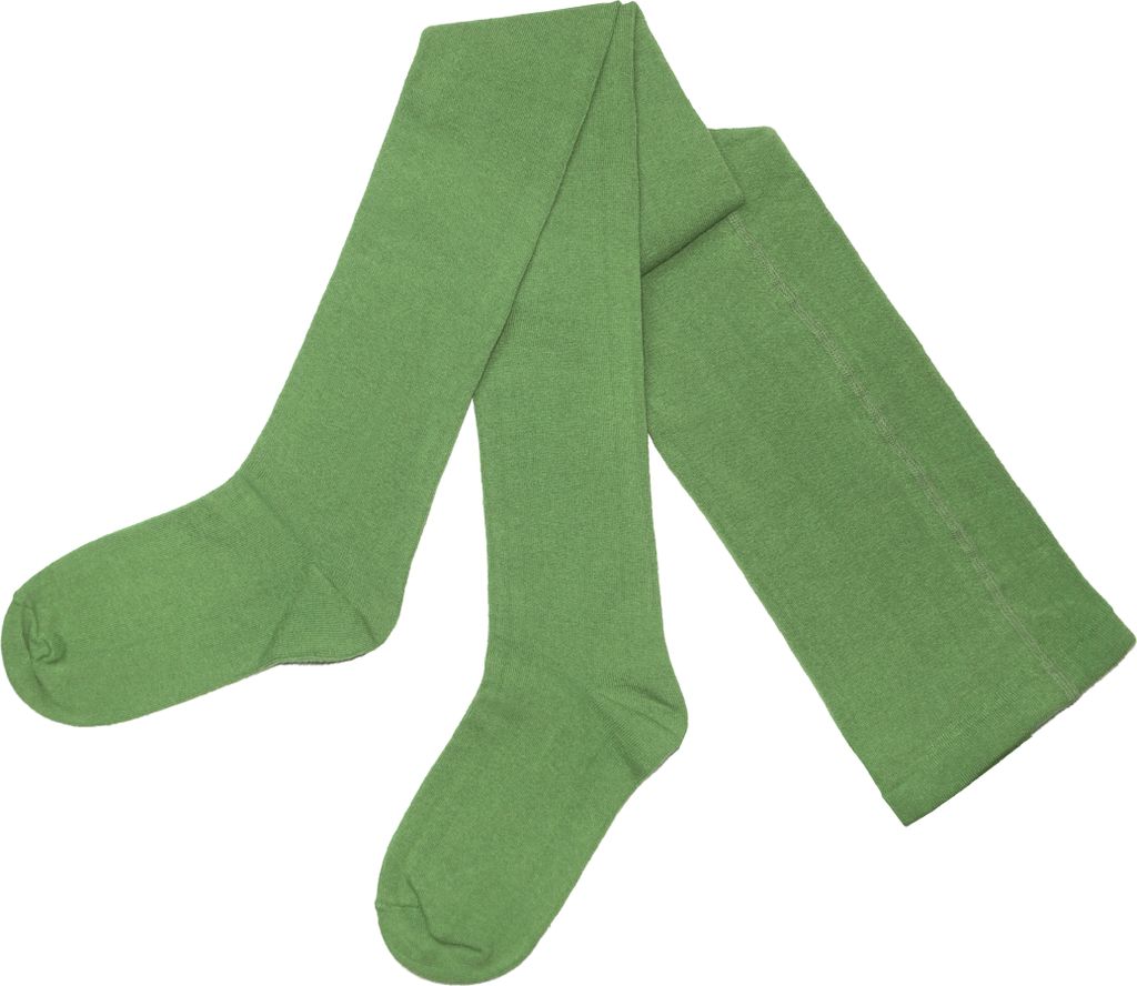 Damen Strumpfhose aus Baumwolle Glatt Unifarben Lichen Grün Größe 46-48