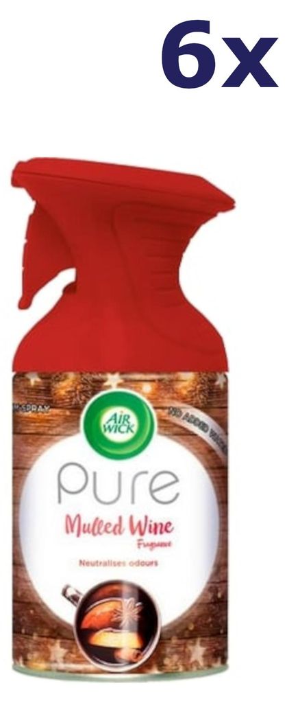 6x Airwick Pure Luchtverfrisser Spray - Mulled Wine 250ML