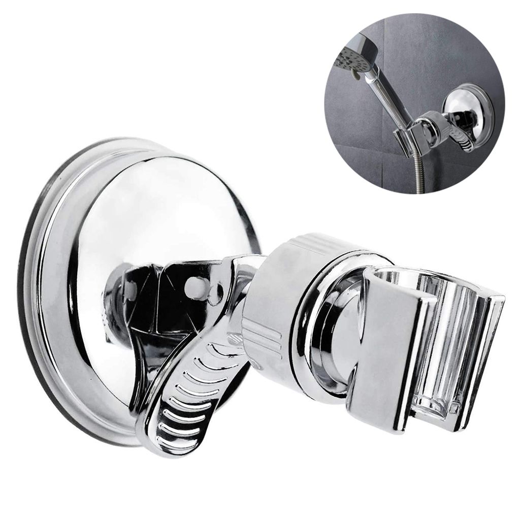 Verstellbarer Duschkopfhalter, Handbrausehalterung mit Saugnapf fürs Badezimmer, abnehmbarer Handbrausekopf und Saugnapfhalterung zur Wandmontage