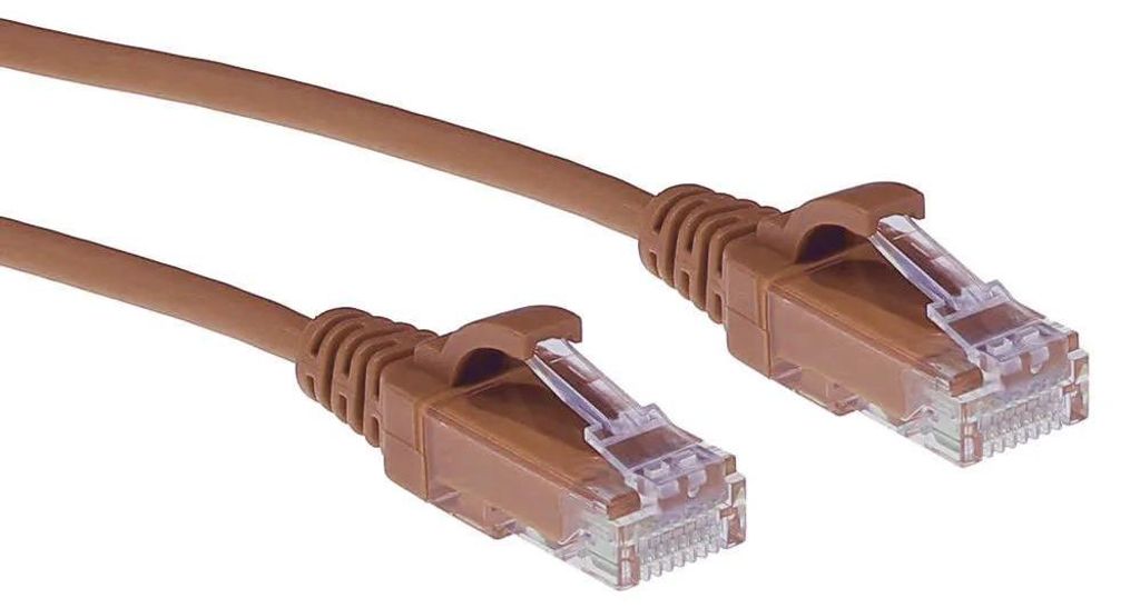 ACT Braunes 7 Meter LSZH U/UTP CAT6 Datacenter Slimline Patchkabel Snagless mit RJ45 Steckern (DC9207)