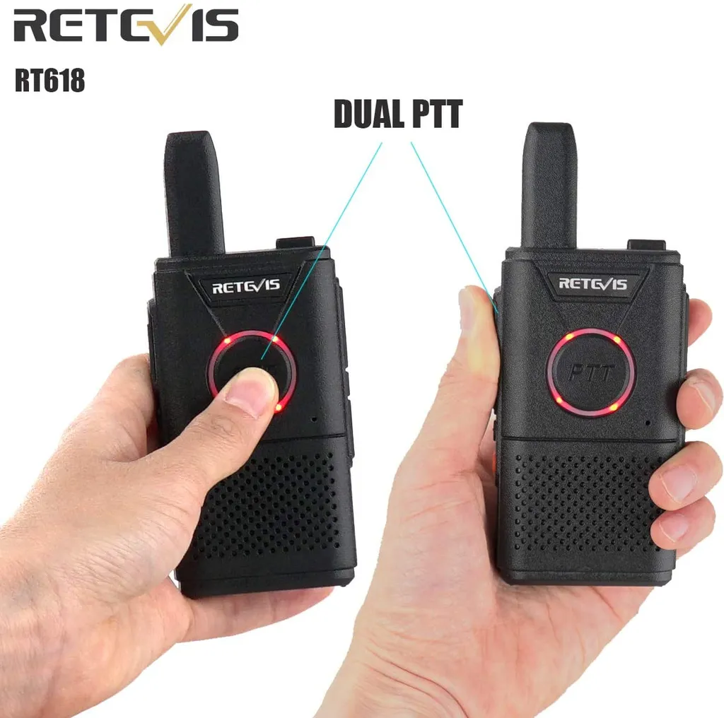 Talkie-Walkie Mini RT618 Double PTT Rechargeable pour École et Hôpital