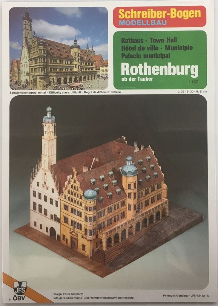 Schreiber-Bogen Modellbau Rathaus Rothenburg o.d. Tauber N