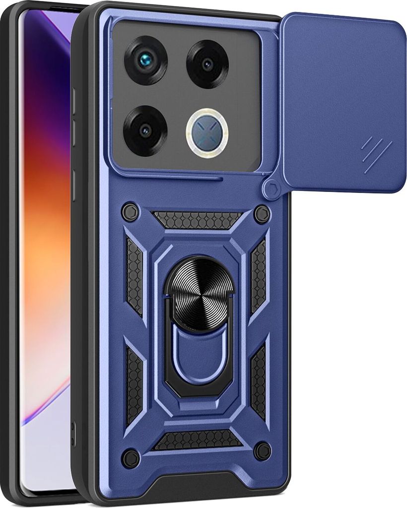 Hülle für Infinix GT 20 Pro Magnetische Ring Ständer Halter Dia Kameraschutz TPU Bumper Silikon Schutzhülle Blau