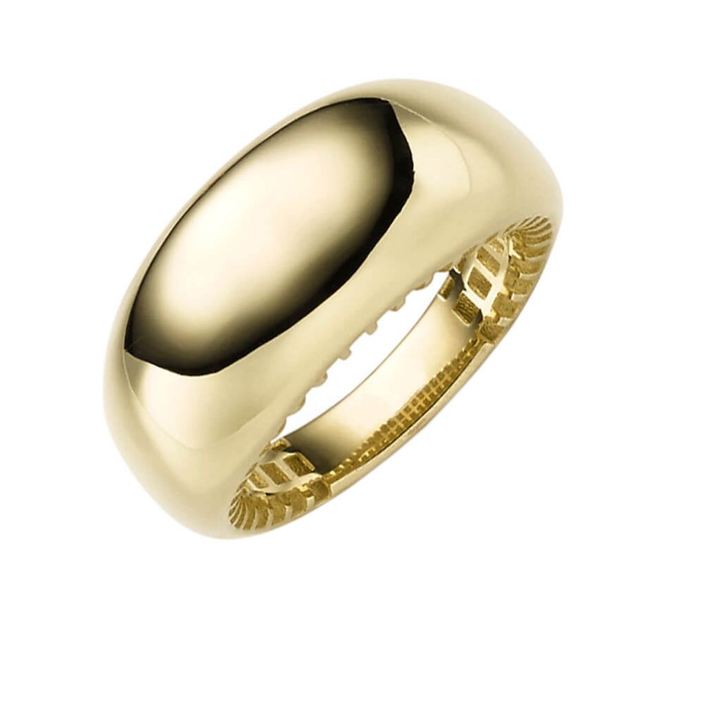 Ring Damenring mit Wölbung aus 585 Gold Gelbgold Breite 10,5mm glänzend Innenumfang 52mm Ø16.6mm