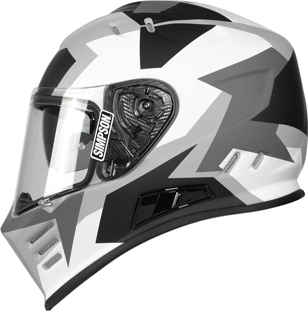 Casque Moto Intégral Simpson Venom Have Blue Gris Blanc Taille L 60