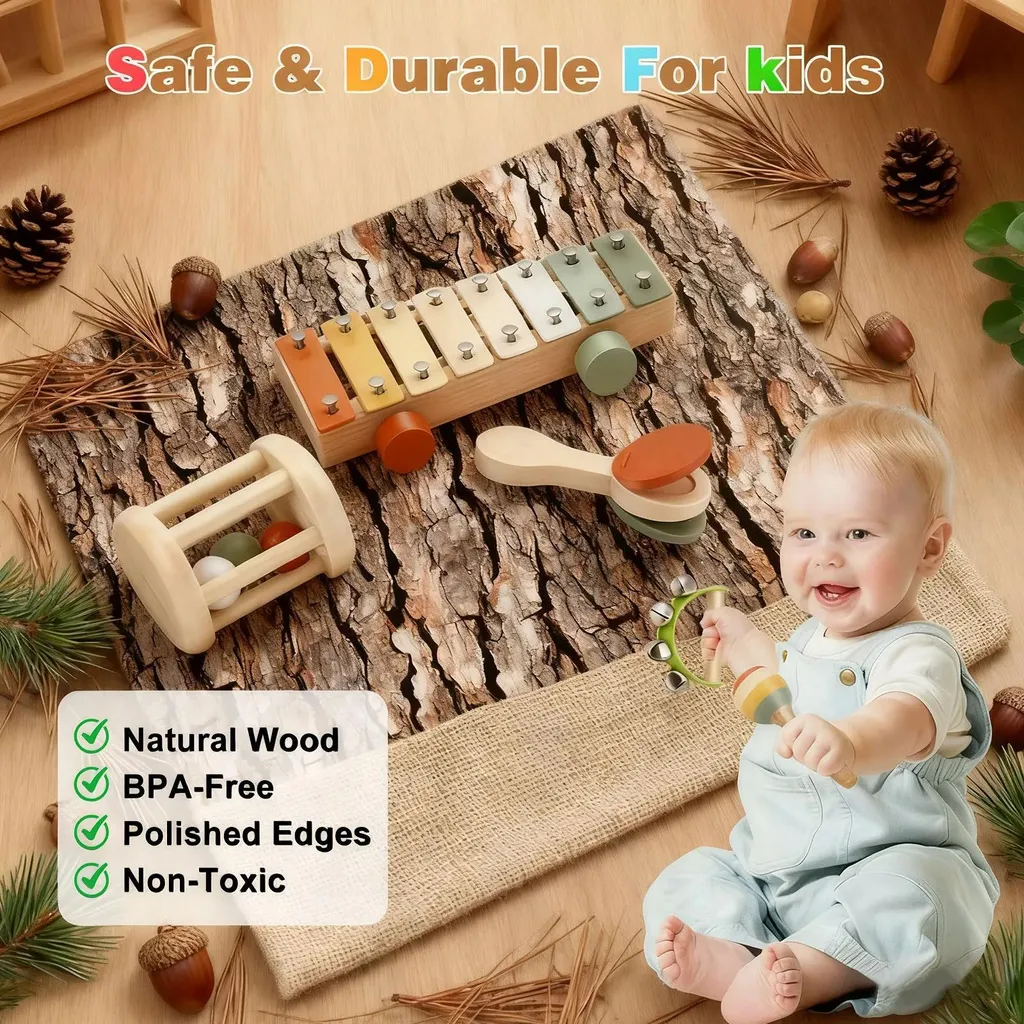Instruments de musique en bois Montessori calmes pour l'éveil Instruments de musique en bois Montessori calmes pour l'éveil