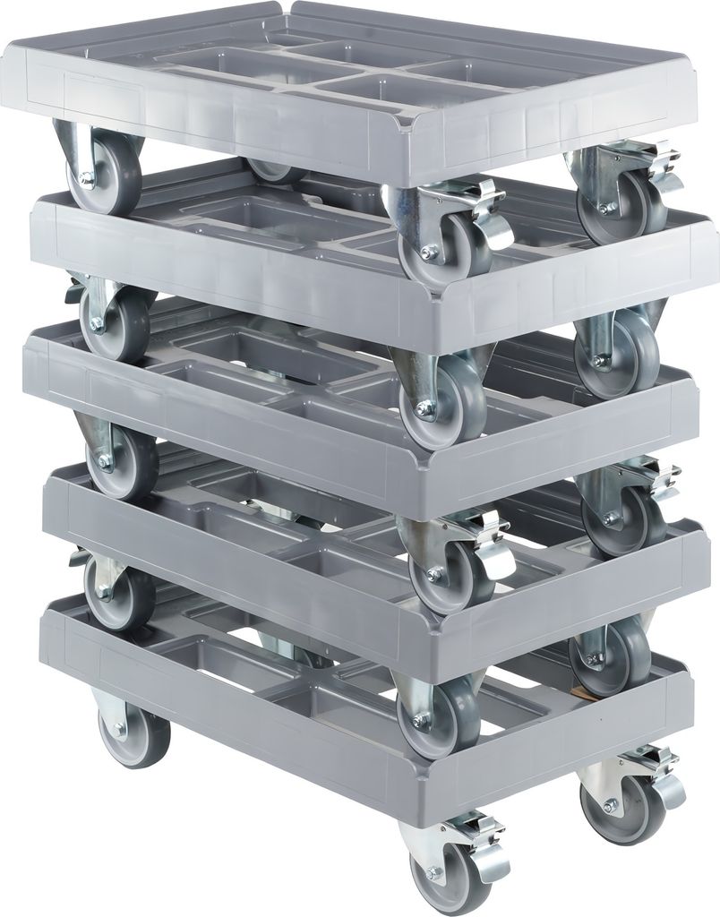 5 Stück Transportroller 600 x 400 mm mit 2 Bock- und 2 Produktbild 