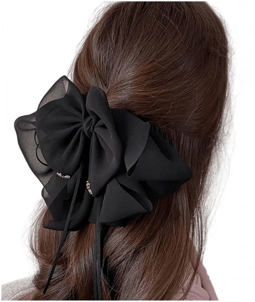 ECARLA dekorative Haarspange mit Schleife, schwarz 1 Stück. Produktbild 