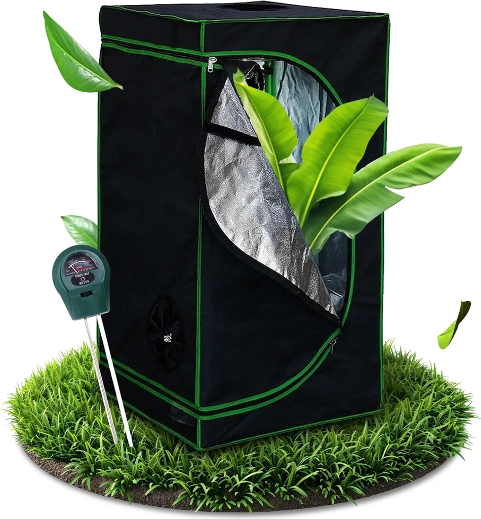 Growbox 60×60×220 cm con igrometro – Tenda da coltivazione indoor a tenuta di luce