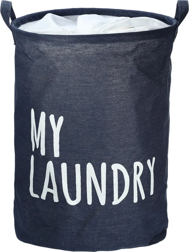 Bac à linge anti-poussière Bleu Marine 35x45 avec poignée pour petit espace