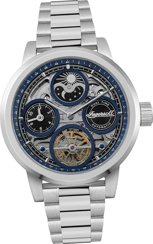 Ingersoll Edelstahl Herren Uhr Analog Outdoor Armbanduhr silber D2UIN16003