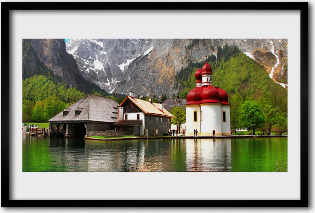 Bild 60x40 MDF-Rahmen Wandkunst Top Tree House Landschaft