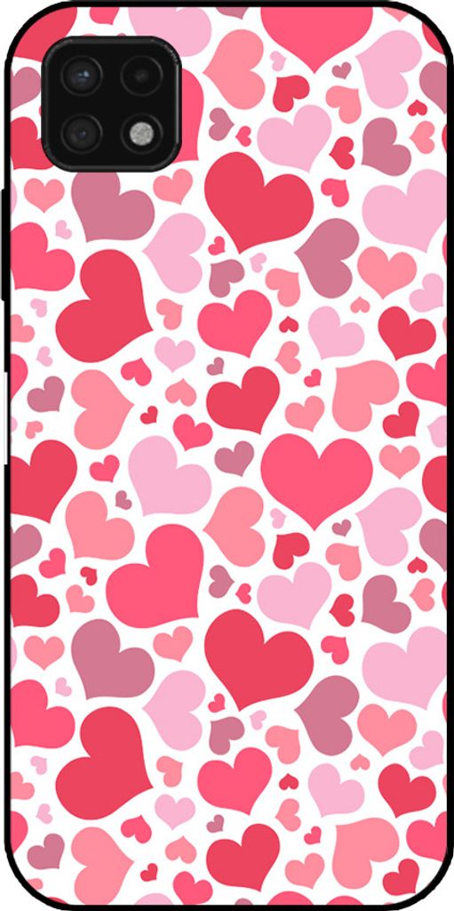 Smartphonica Telefon Fall geeignet für Samsung Galaxy A22 5G mit Herzen drucken - Herzen Design TPU Backcover Fall - Kinder Fall mit Herzen Design