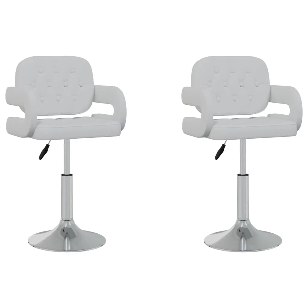 vidaXL Sedie da Pranzo Girevoli 2 pz - Design Moderno in Pelle Finta Bianca