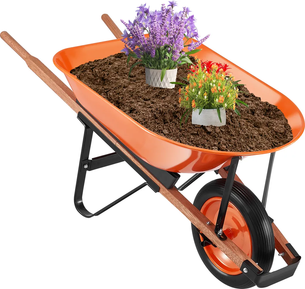 SKYSHALO Carriola 5 Piedi Cubi 150kg | Ruota 16" Giardinaggio Pesante