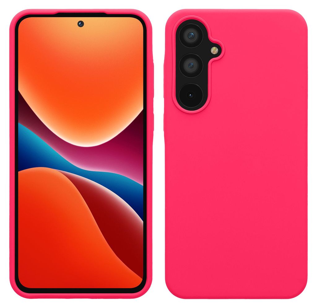 kwmobile Handyhülle für Samsung Galaxy A55 5G Hülle - Case Silikon - Kabelloses Laden - Schutzhülle Cover in Neon Pink