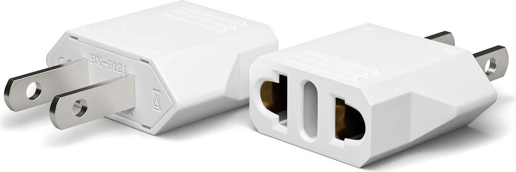 Steckeradapter Europa auf USA, 2er-Pack, Steckeradapter Europa auf USA, Steckerkonverter EU auf USA, Reisesteckdose Europa auf USA, Reiseadapter Eu...