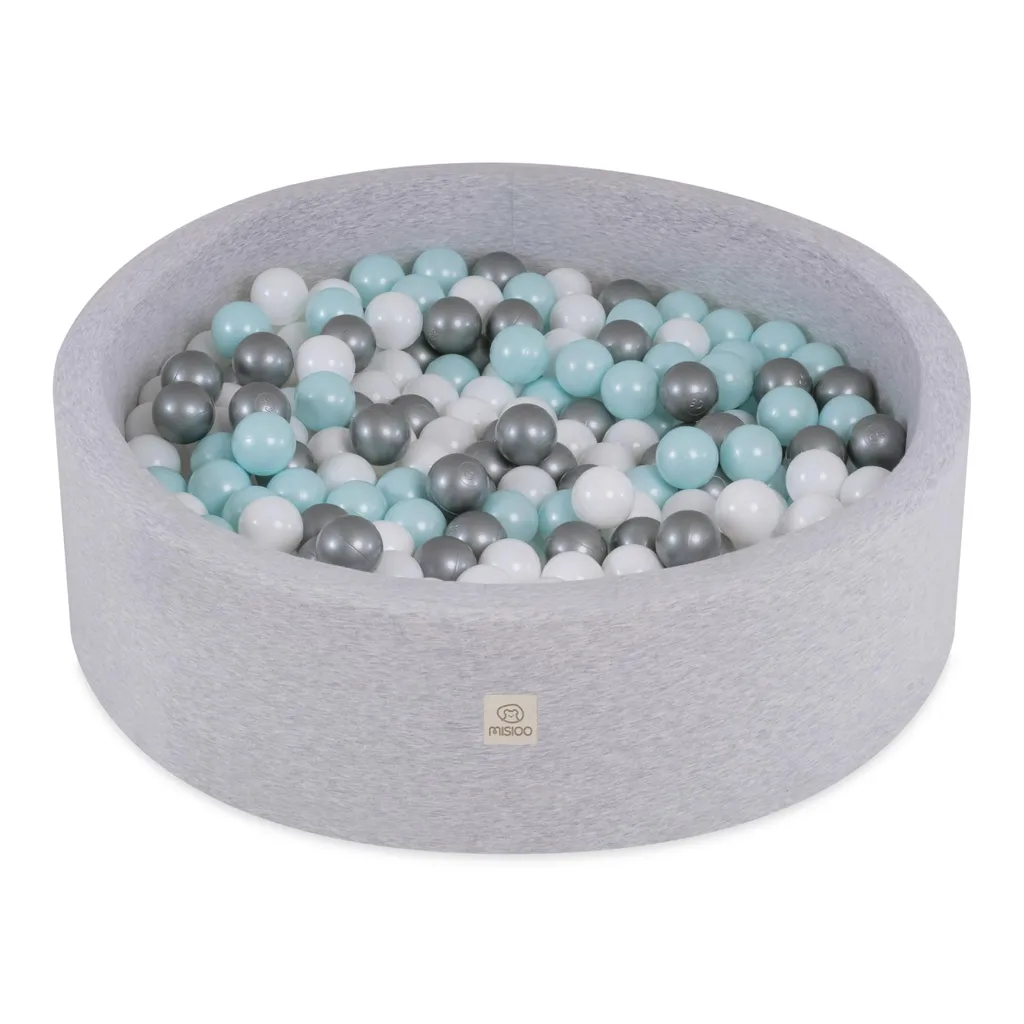 Aire de jeu enfant Piscine à balles pour chambre de bébé 90 cm Gris Menthe
