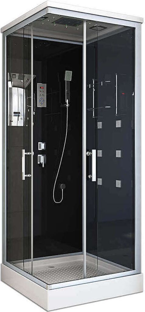 HOME DELUXE - Komplettdusche WAVE S - Schwarz, Maße 90 x 80 Produktbild 