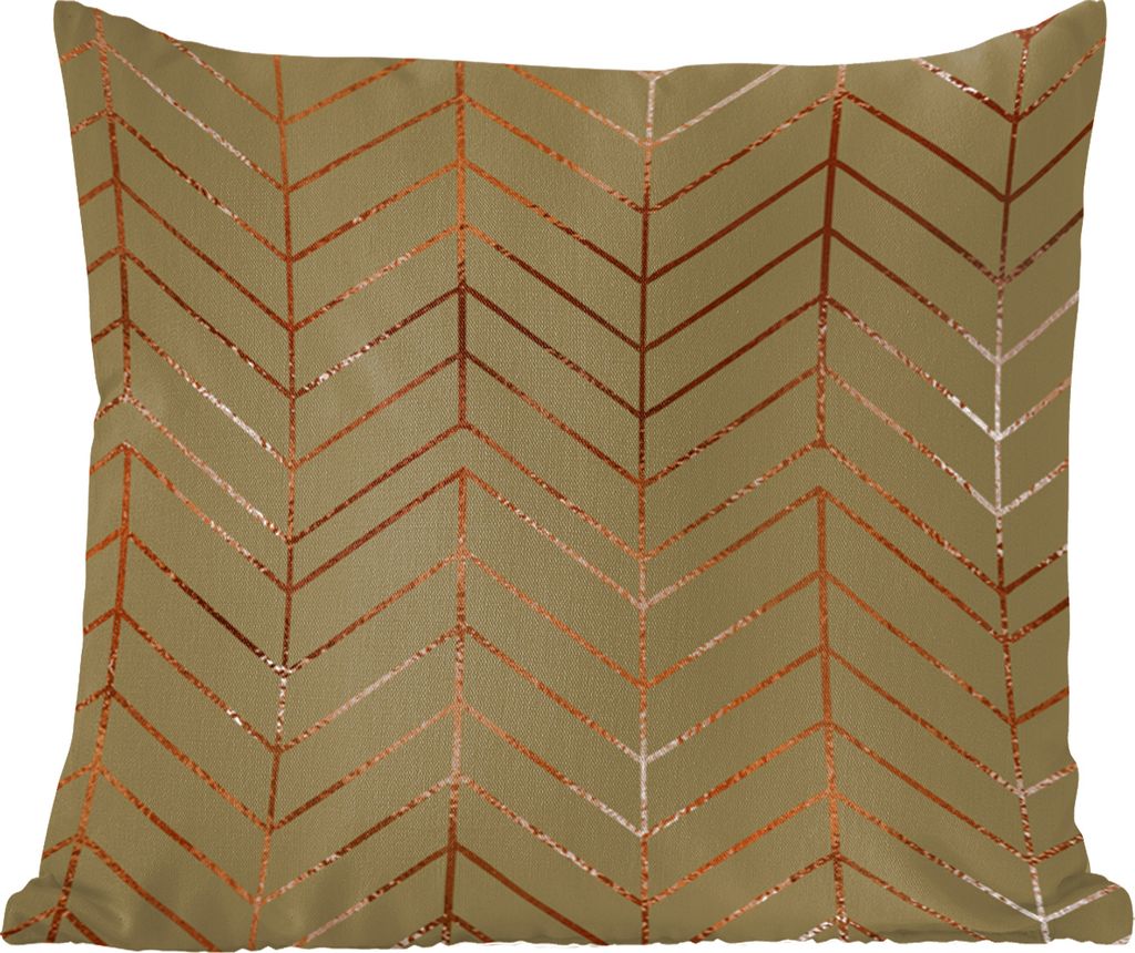 MuchoWow Zierkissen Sofakissen Wohnzimmer Dekokissen 45x45 cm Muster - Bronze - Luxus - Grün - Schlafpolster - Polster für das Sofa
