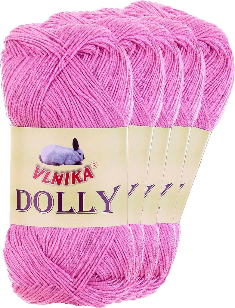 5 x 100g Strickgarn Dolly Uni Häkelgarn Handstrickgarn Wolle Farbwahl