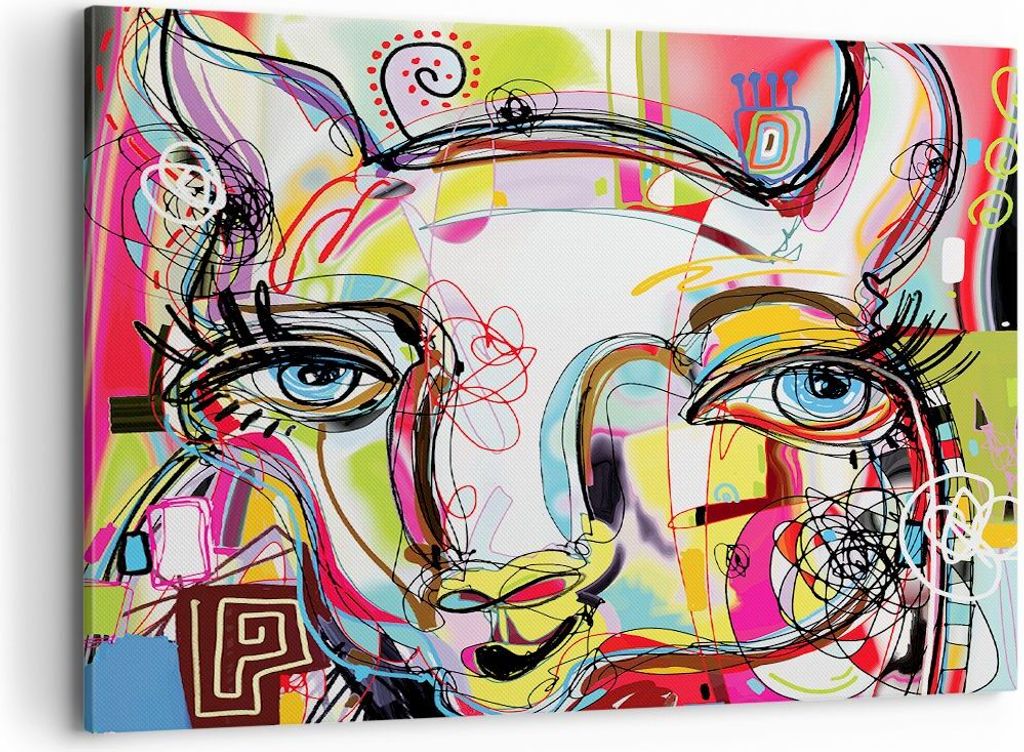 Bild auf Leinwand - Leinwandbild - Abstraktion modern - 100x70cm - Wand Bild - Wanddeko - Leinwanddruck - Bilder - Kunstdruck - Wanddekoration - Le...