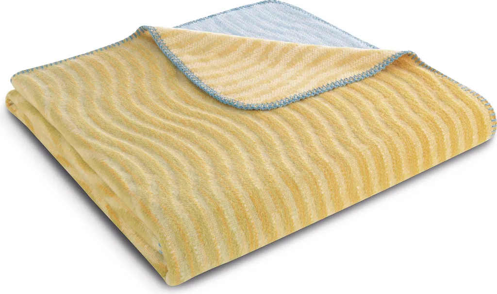 Plaid Ocean Nuance Biederlack 150x200 cm pour canapé et chambre à coucher