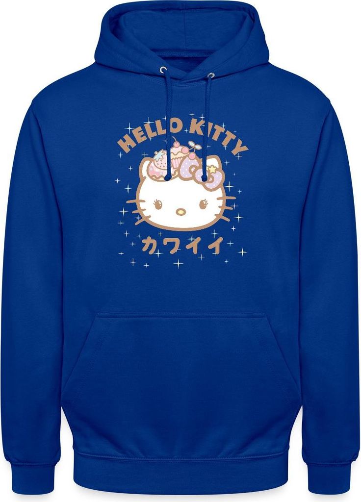 Spreadshirt Hello Kitty Kawaii Stil Uni Hoodie, S, Royalblau