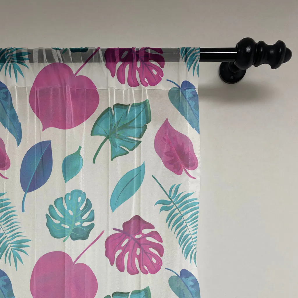 Arazzo Parete Grande 160x274 ABAKUHAUS - Fogliame Tropicale Satin