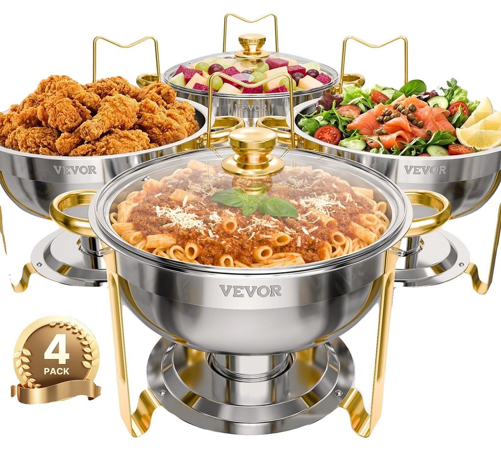 VEVOR scaldavivande per buffet con 4 grandi contenitori Immagine del prodotto 