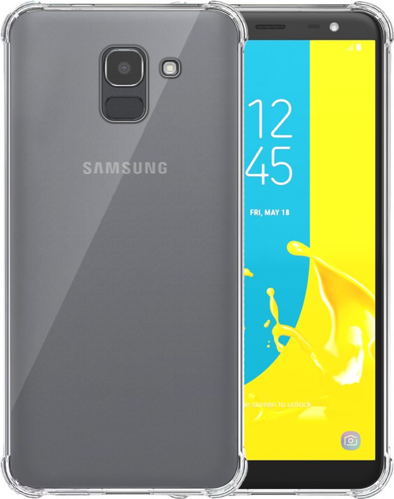 Smartphonica Telefon Fall geeignet für Samsung Galaxy J6 Transparent Shockproof - Shockproof TPU SIlicone Backcover Case mit Bumper Transparent