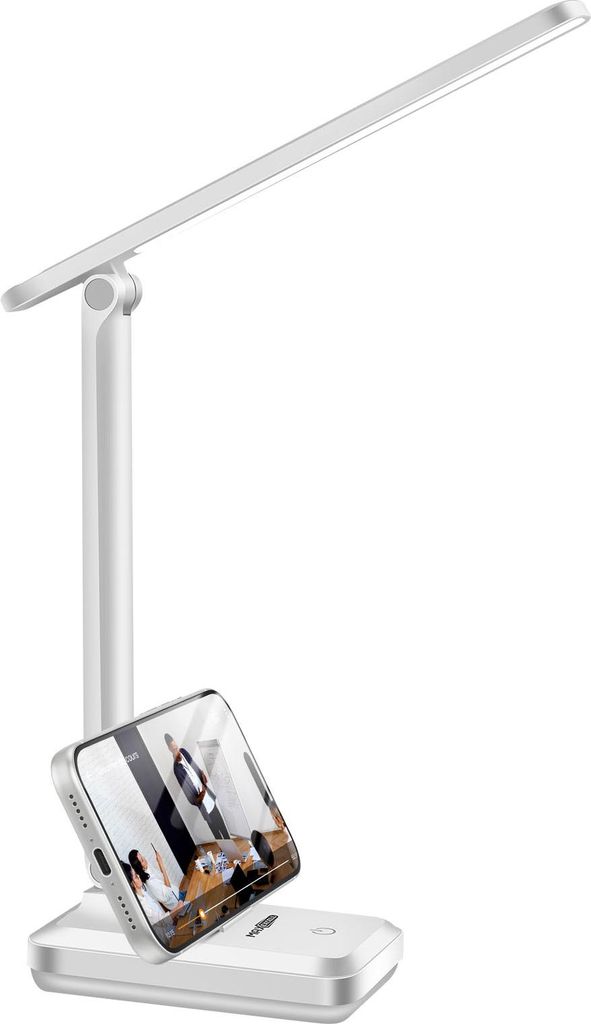 Max excell, Lampe LED Tischleuchte faltbar, Touch, kabellos, Weiß