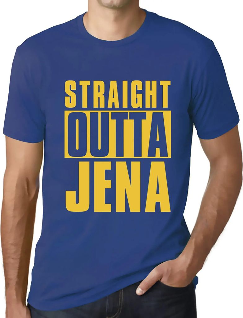 Herren Grafik T-Shirt Straight Outta Jena Öko-Verantwortlich Vintage Jahrgang Kurzarm Lustige Druck Geburtstag Geschenk Mann