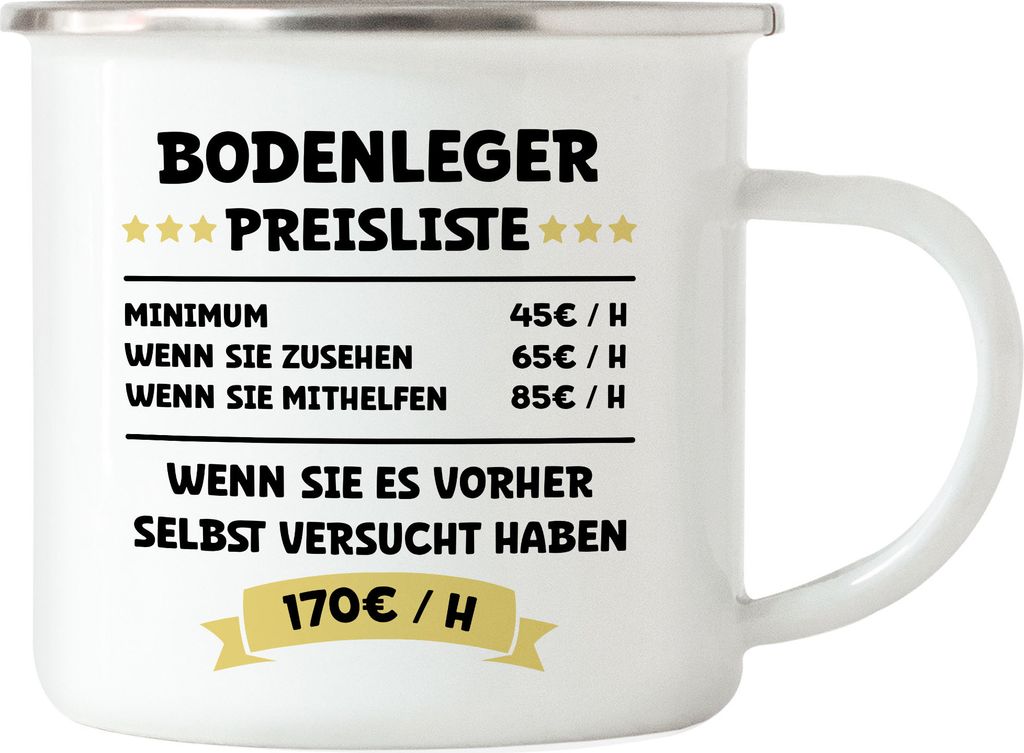 Bodenleger Preisliste Emaille Tasse Boden Gebäude Böden Fußboden Parkett Bodenbelag Räume Beruf Arbeit
