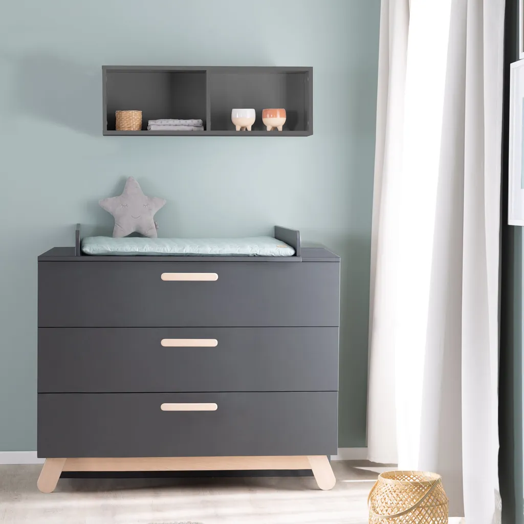 Étagère murale pour commode à langer roba anthracite - Rangement bébé - 2