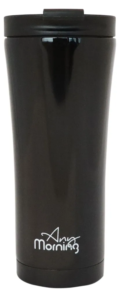 Tazza Termica 15 oz Any Morning - Acciaio Inox Nero Anti-Caduta
