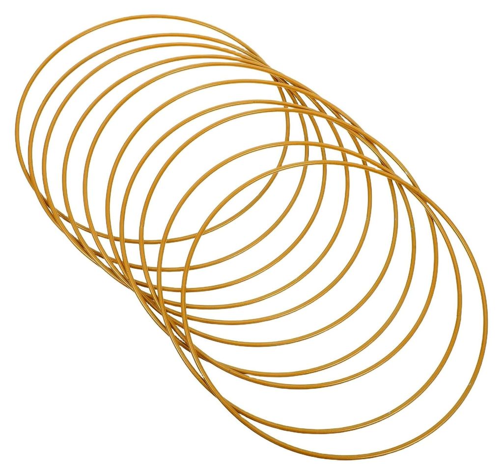 Goldene Metallringe 15cm für Makramee und Blumenkränze zur Hochzeitsdekoration und Wandgestaltung
