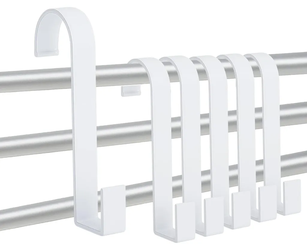 Support de Serviettes pour Radiateur Blanc : 6 Crochets S sans Forage