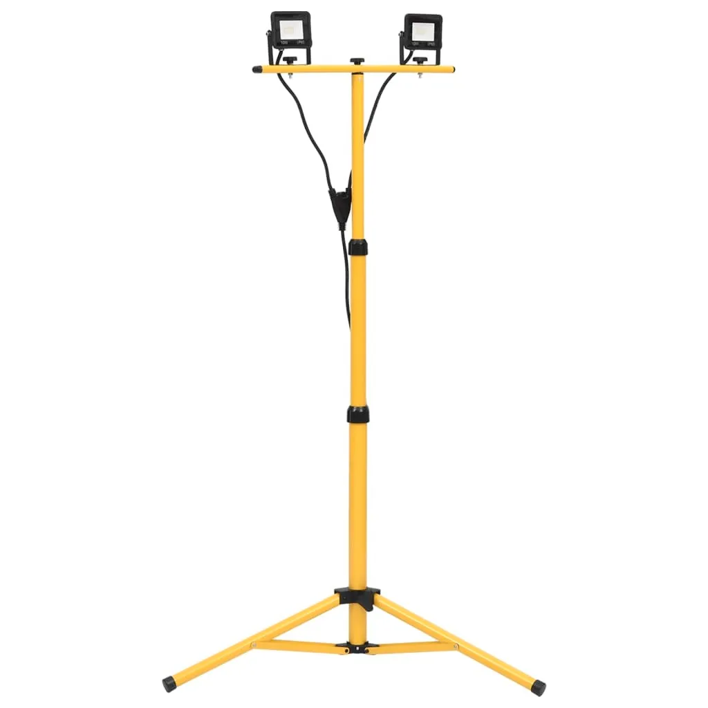 Projecteur à LED avec trépied double 2x10 W blanc chaud IP65 réglable