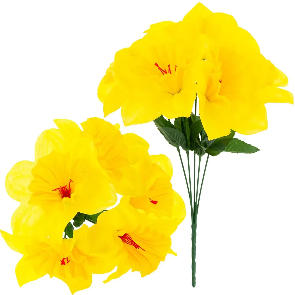 Narcisses Artificiels Anti-Allergie Bouquet 5Pcs Déco Durable Salon