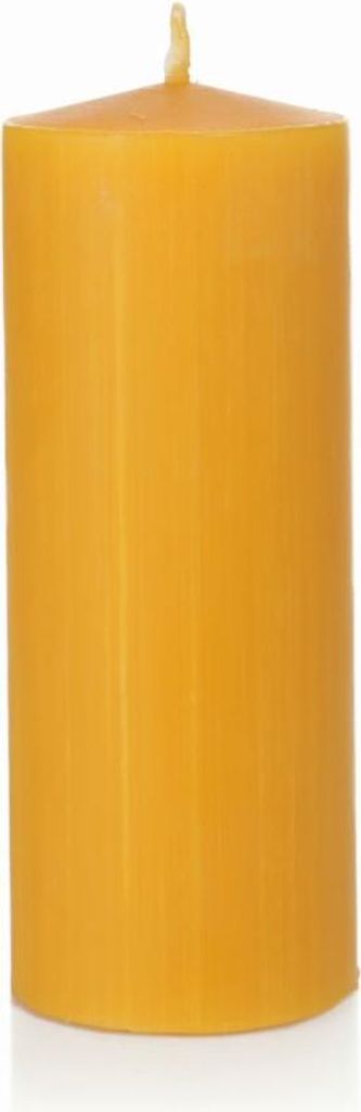 INNA-Glas Bienenwachskerze BABETTE, natur-gelb, 12 cm, Ø6 cm, 52h - Germany - Stumpenkerze