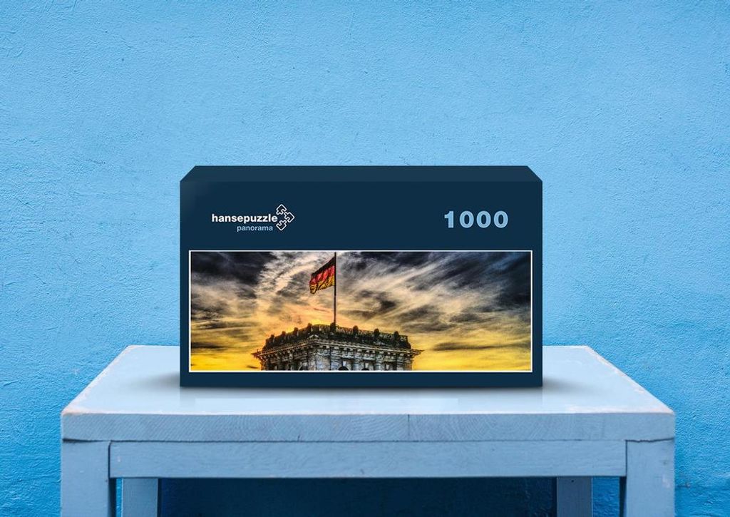 hansepuzzle 50856 - Deutsche Flagge Puzzle, 1050 Teile, Hintergründe, 60,0 x 46,0cm mit hochwertiger Aufbewahrung, Kartonbox & Beutel